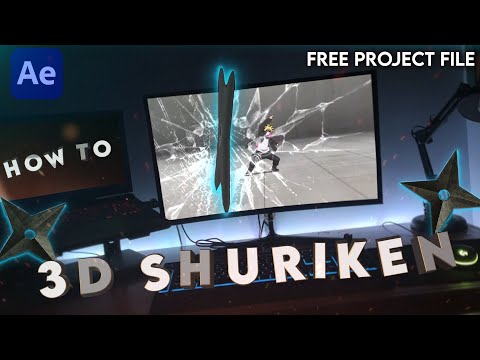Throw 3D Shuriken - After Effects Tutorial (screen break) plus (Free Project File)