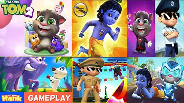 Talking Hawnk, Talking Tom 2, Little Krishna, Little Singham Android Gameplay walkthrough