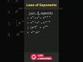 All Laws of Exponents in 60 Seconds 🚀 | Maths Trick | ONLINEMATHS #shorttricks #shorts #maths