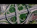 Транспортные развязки автомобильных дорог (МКАД) Москвы с дрона в 4К