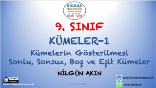 KÜMELERİN GÖSTERİLMESİ,SONLU, SONSUZ, BOŞ VE EŞİT KÜMELER (KÜMELER-1) KÜMELERİN GÖSTERİLMESİ,SONLU, SONSUZ, BOŞ VE EŞİT KÜMELER (KÜMELER-1)