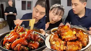 Prank on my husband:My husband took my meal away, but I didn't expect there was a big plate of beef