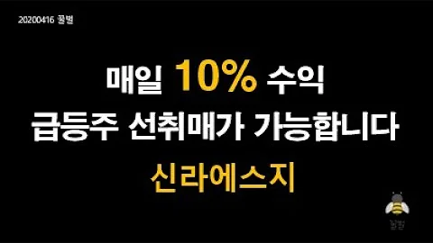 2020년 4월 16일 종목분석 신라에스지