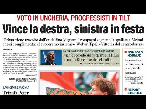 Video RASSEGNA STAMPA 13 APRILE 2026. QUOTIDIANI NAZIONALI ITALIANI PRIME PAGINE DEI GIORNALI DI OGGI