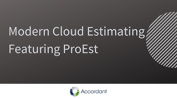Modern Cloud Estimating Featuring ProEst