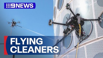 Drones revolutionise Sydney window cleaning business | 9 News Australia