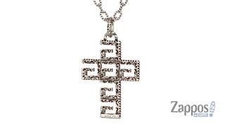 Gucci G Motif and Cross Pendant Necklace in Aged Sterling Silver SKU: 9271858