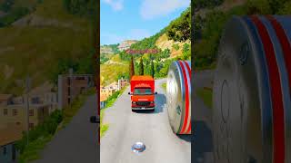 Fire Truck vs Bollards - What Happens? 🚒 #BeamNGDrive #Physics