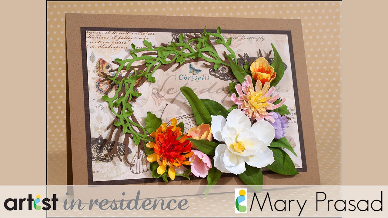 Make a Beautiful Floral Arrangement Card YouTube