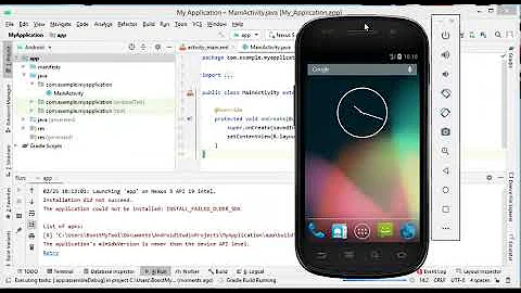 Android Studio fix INSTALL_FAILED_OLDER_SDK