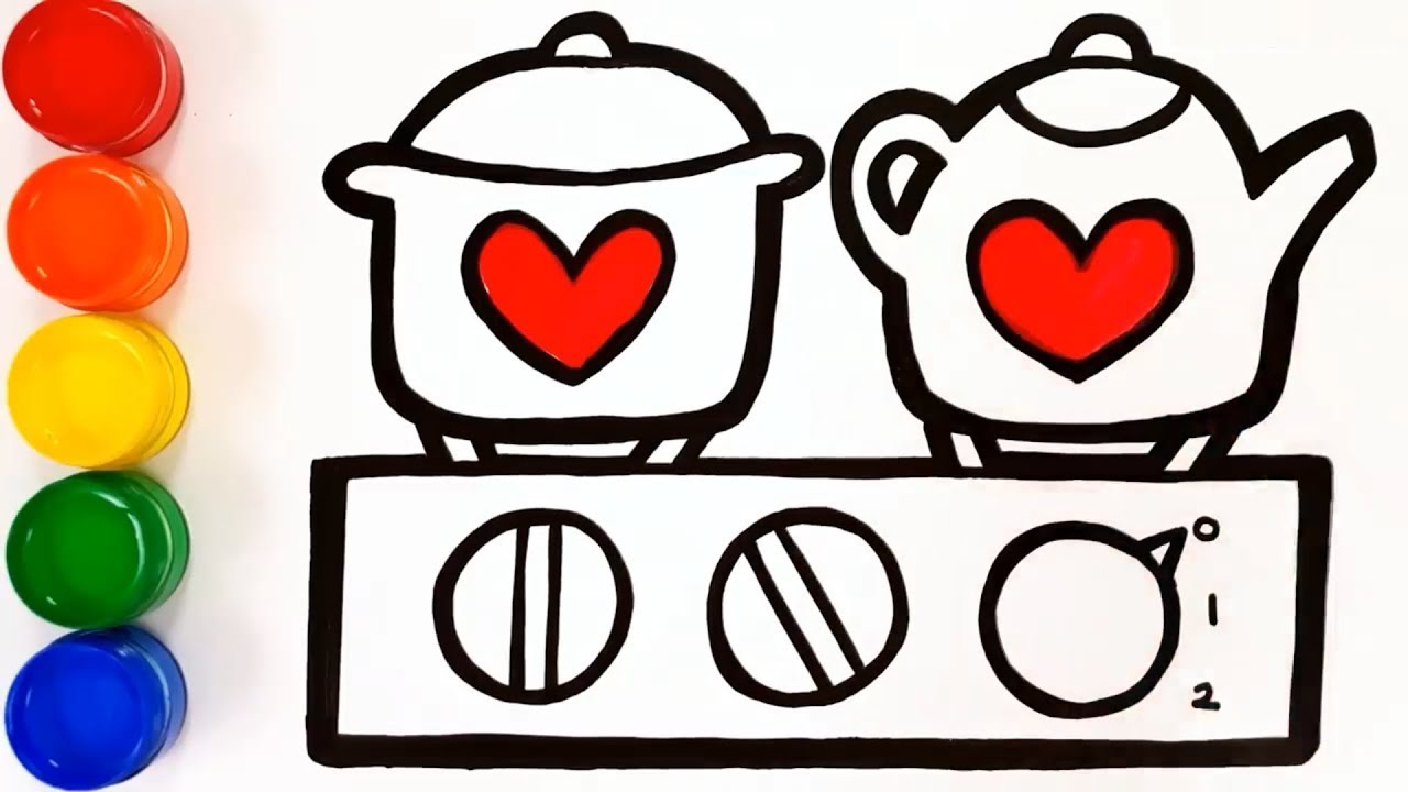 How to draw Kitchen Appliances for Kids Kitchen Appliances Drawing