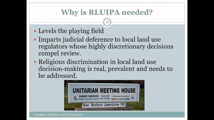 Religion Zoning and the Courts: An Overview of RLUIPA CM LAW
