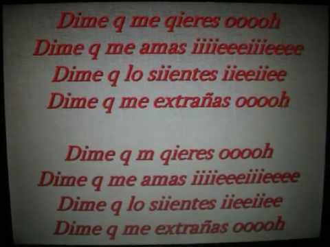 Dime Que Me Quieres Con Letra 