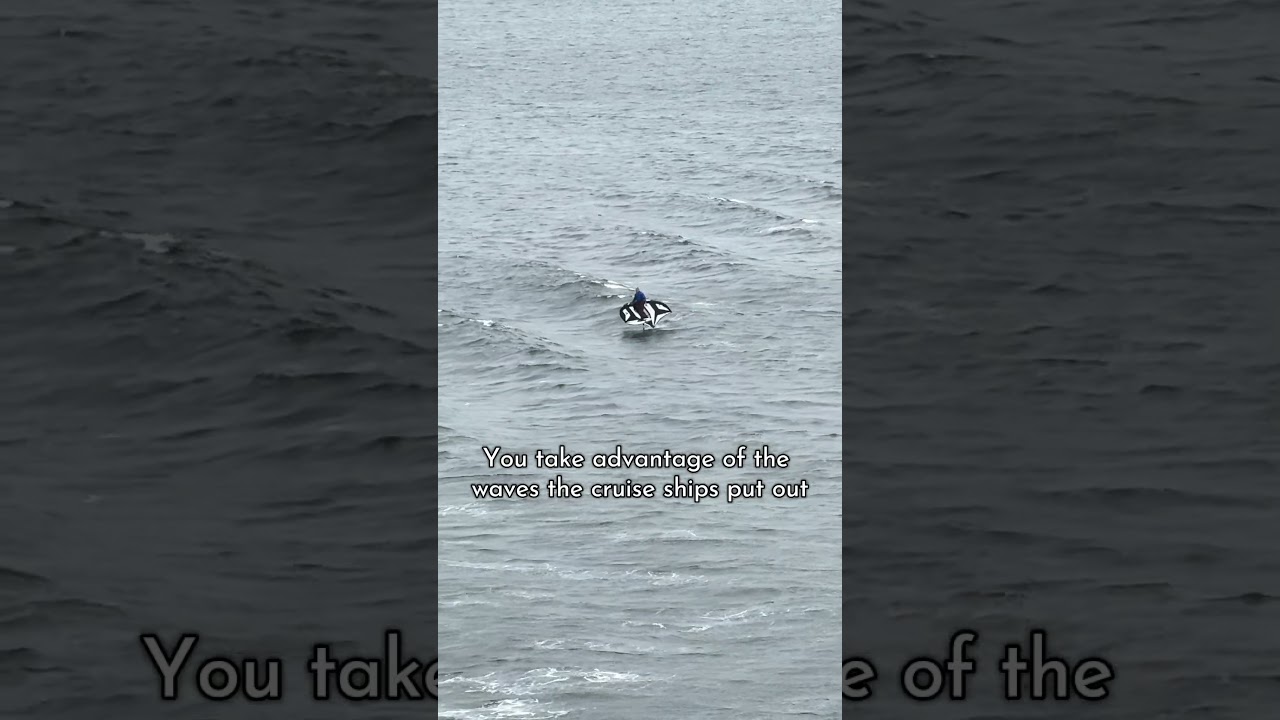 Cruise ship wake surfing