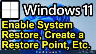 ✔️ windows 11 - enable system restore in windows 11, create a restore point, restore windows