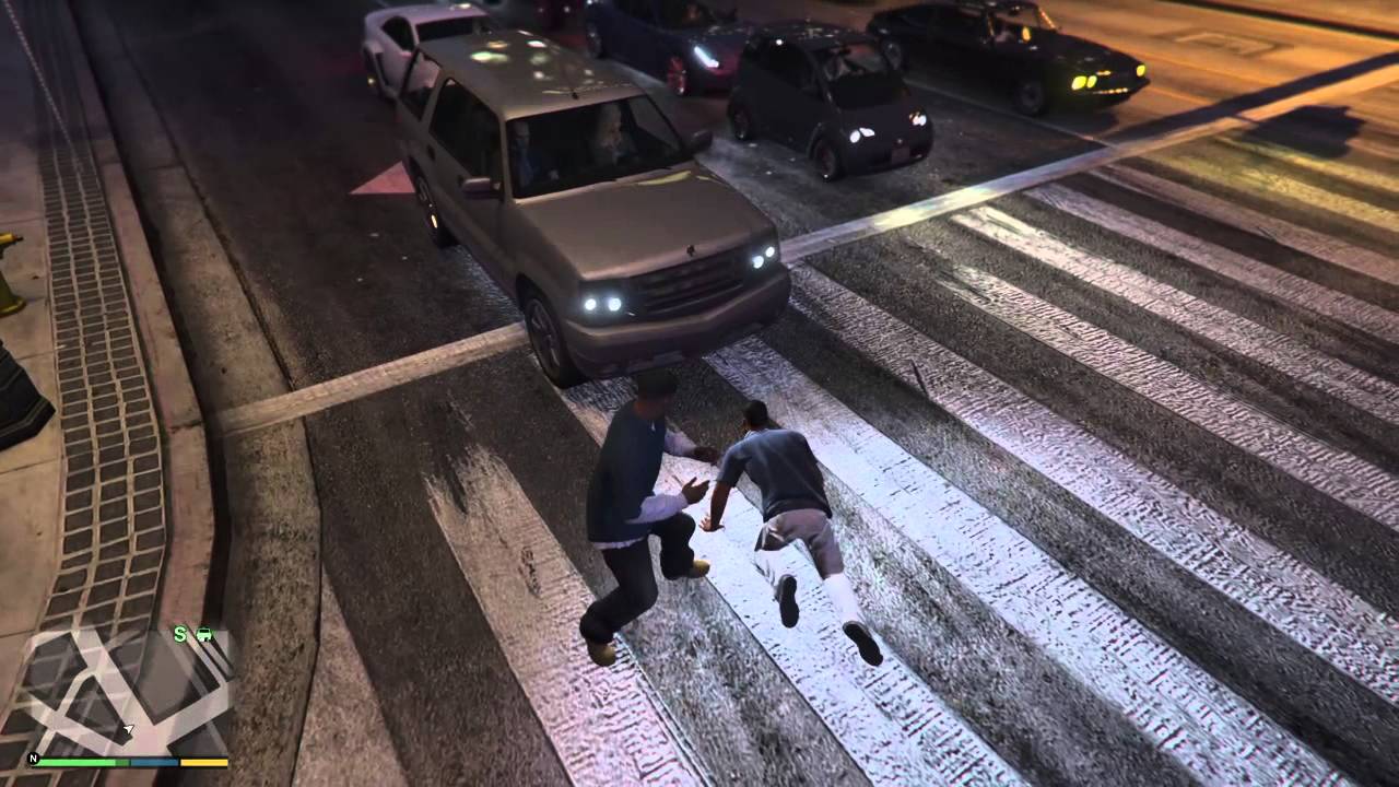 Blonde girl run over black man