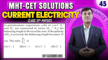 In potentiometer experiment, cells of e.m.f. E₁ and E₂ are connected in || PGMN Solutions