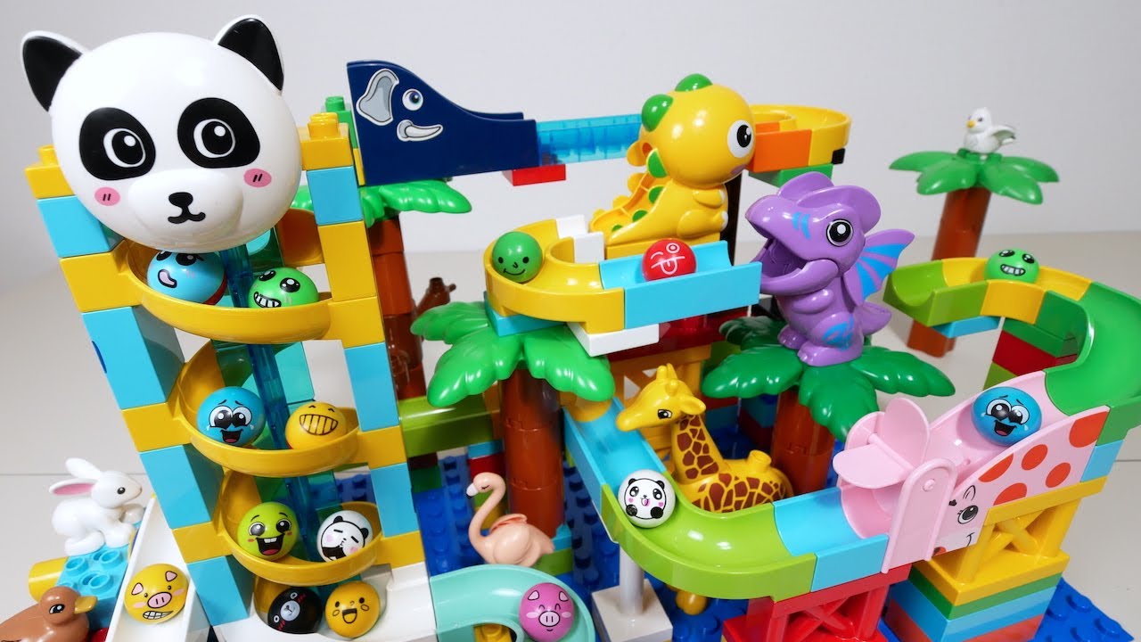 ウォーターゲーム バランススロープ Satisfying Marble Run ASMR ☆ Building Blocks Spiral Tower Course