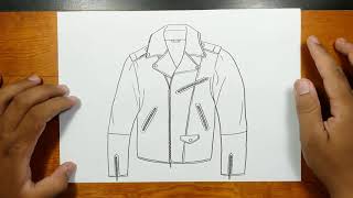 How to draw LEATHER JACKET step by step