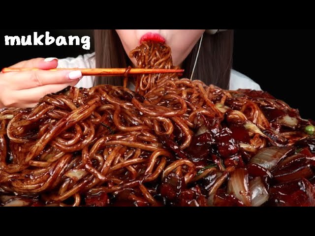 짜장면 먹방 남은소스에 밥까지 야무지게No Talking ASMR  Korean Black Bean Noodles (jajangmyeon Jjajangmyeon )
