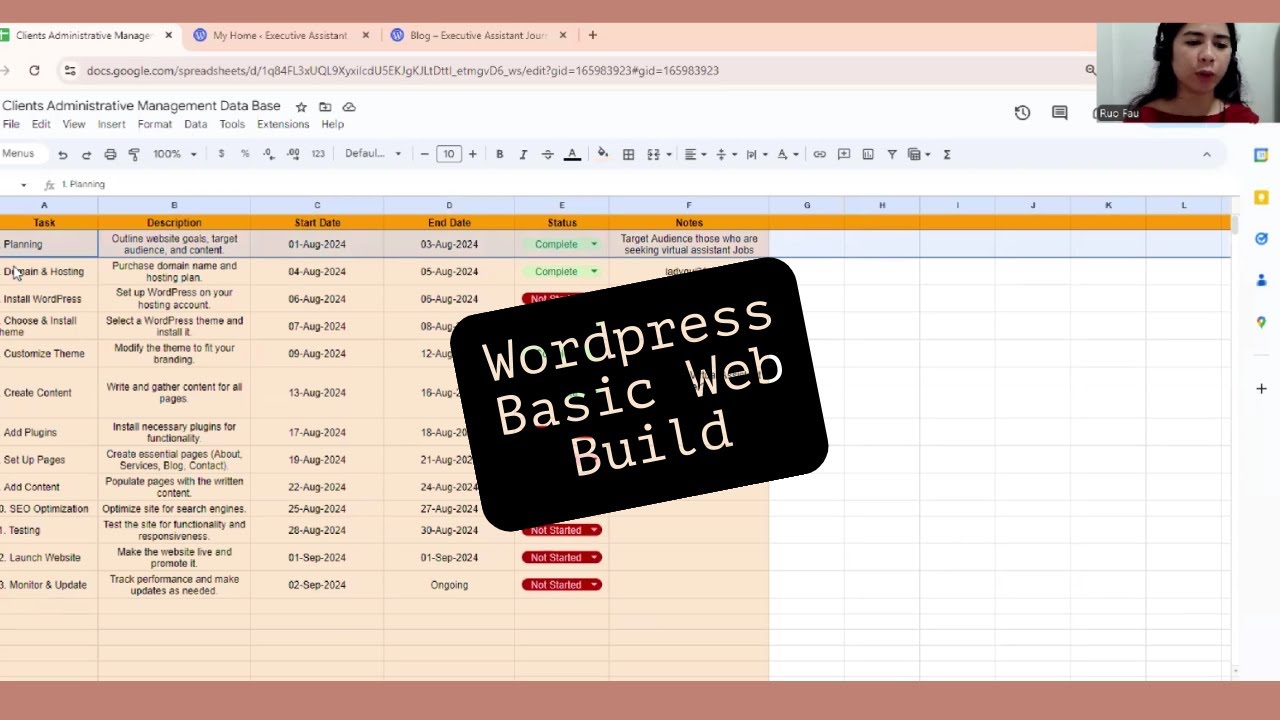 Website Basic Build Up google Sheet Template - YouTube