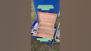 What upcycling idea could you do with this wine box? #upcycle #upcycling #creative #thrifting