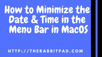 How to Minimize the Date and Clock from the Menu in MacOS