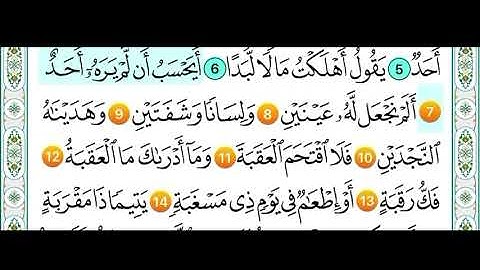 سورة البلد مكررة من ٧ الى ١٤ للحفظ للاطفال 🌟