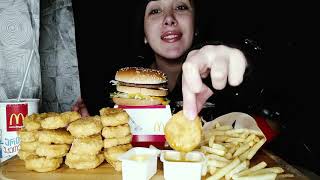 Macdonald's Mukbang  ბიგ მაკ მენიუ🍔🍟20 ცალი მაკ ნაგეთტსი და ნაყინი🍦დილის ვლოგი აღარ იქნება?