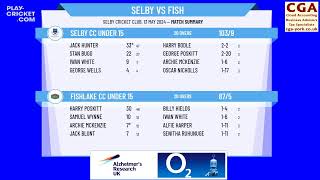 Selby CC Under 15 v Fishlake CC Under 15