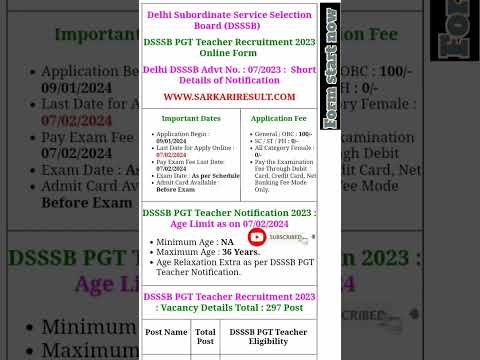Delhi DSSSB PGT