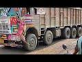 Indian truck  indian goods truck are running on indian mud road  entertainment world