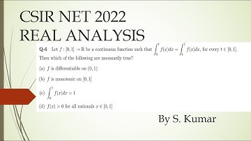 CSIR NET 2022 REAL ANALYSIS SOLUTION BY S. KUMAR EPIC MATHEMATICS