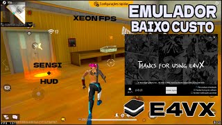 O MELHOR EMULADOR LITE PC FRACO 🔥E4VX LLite 4.240.20.1016MELHOR SENSI + FREE FIRE V7A + DESEMPENHO🚀
