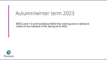 Autumn term 2023- Training for BTEC and Functional Skills