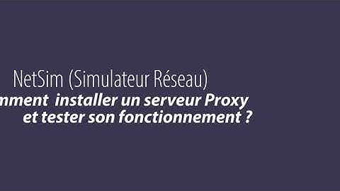 NetSim - Comment  installer un serveur Proxy et tester son fonctionnement ?