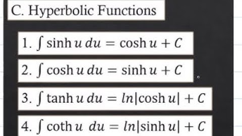 Integration of Hyperbolic functions