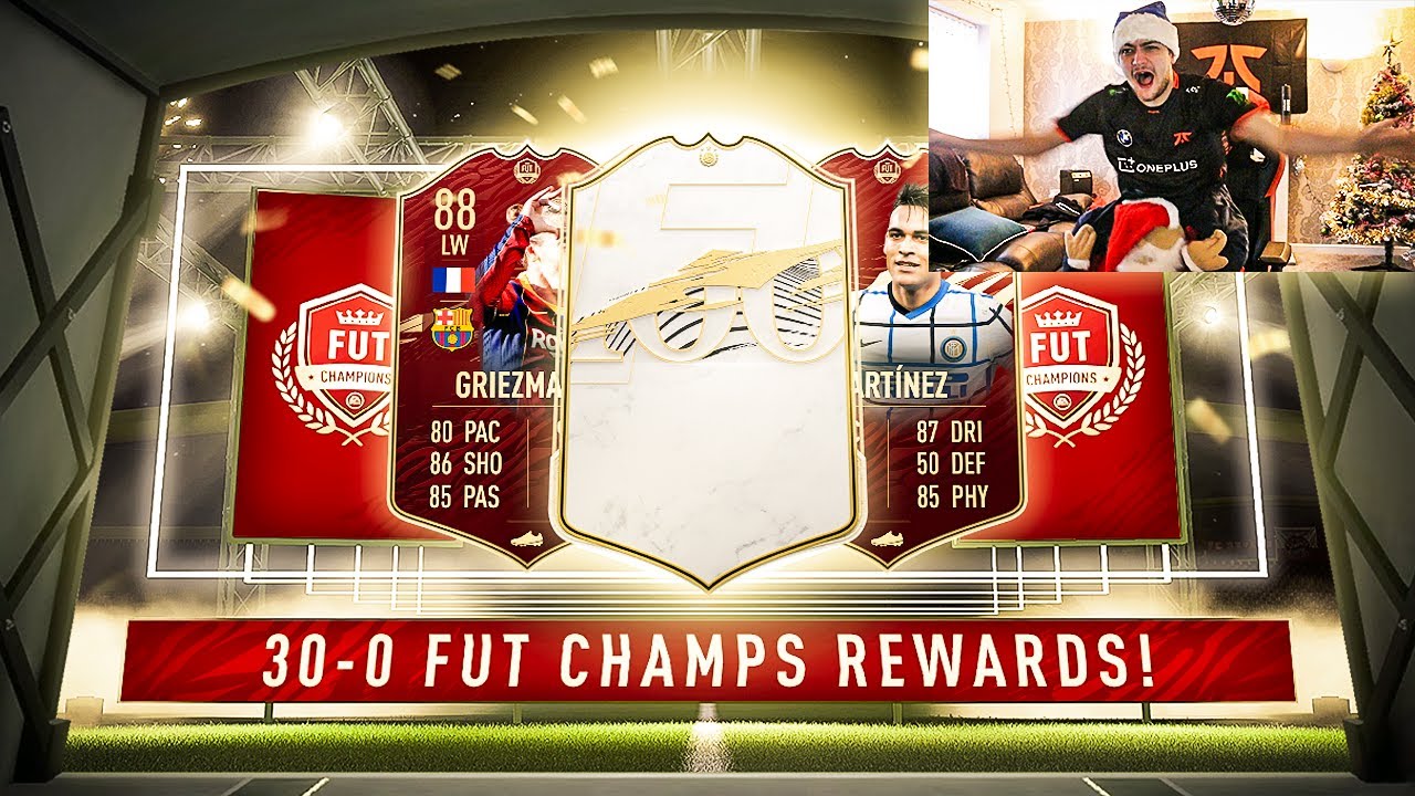I PACKED AN ICON!! MY 30-0 FUT CHAMPIONS REWARDS!! FIFA 21