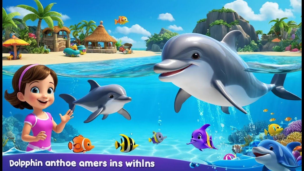 Dolphin Teaches Swimming 🐬🏊 | 3D Animated Nursery Rhyme for Kids - YouTube