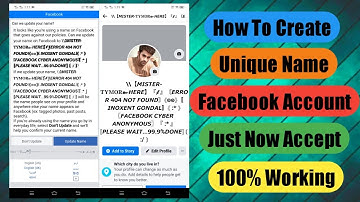 How To Create Unique Name On Facebook