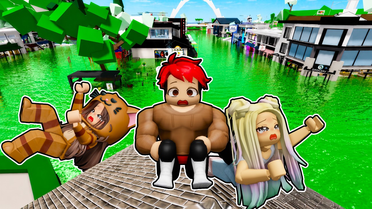 Sobrevivimos a la PEOR INUNDACIÓN con TORMENTA en Brookhaven Roblox con Mandarina y Chocoblox
