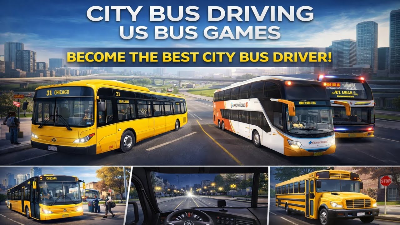 City Bus Driving Gameplay | Realistic US Bus Simulator & Passenger Missions 🚌