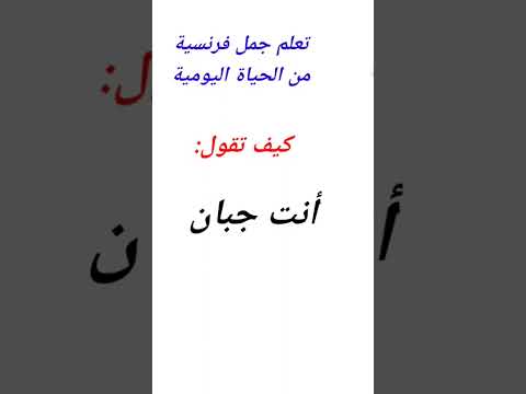 apprendre le français de la vie quotidienne كيف تقول أنت جبان