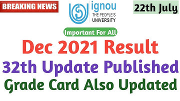 IGNOU results update 2022 December 2021 Result update 32th update published