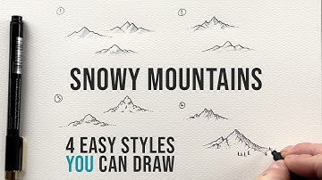 How to draw SNOWY mountains on a fantasy map - 4 easy styles