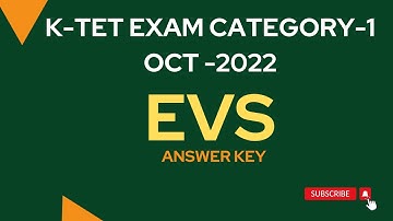 K-TET|CATEGORY 1|EVS EXAM |OCT 2022|ANSWER KEY