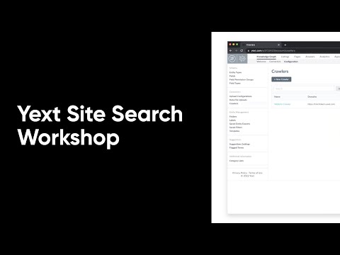 Yext Site Search Workshop