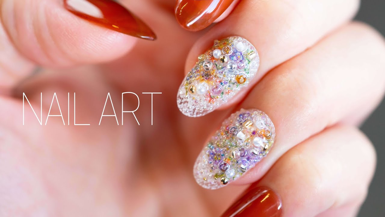 【キラキラネイル】ビーズとシールで簡単！可愛い！ネイルができる☺️