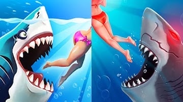 Hungry Shark World vs Hungry Shark Evolution - ALL SHARKS UNLOCKED - Android & iOS