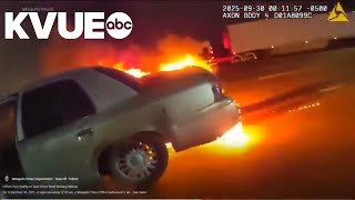 North Texas police officer rescues woman from burning vehicle